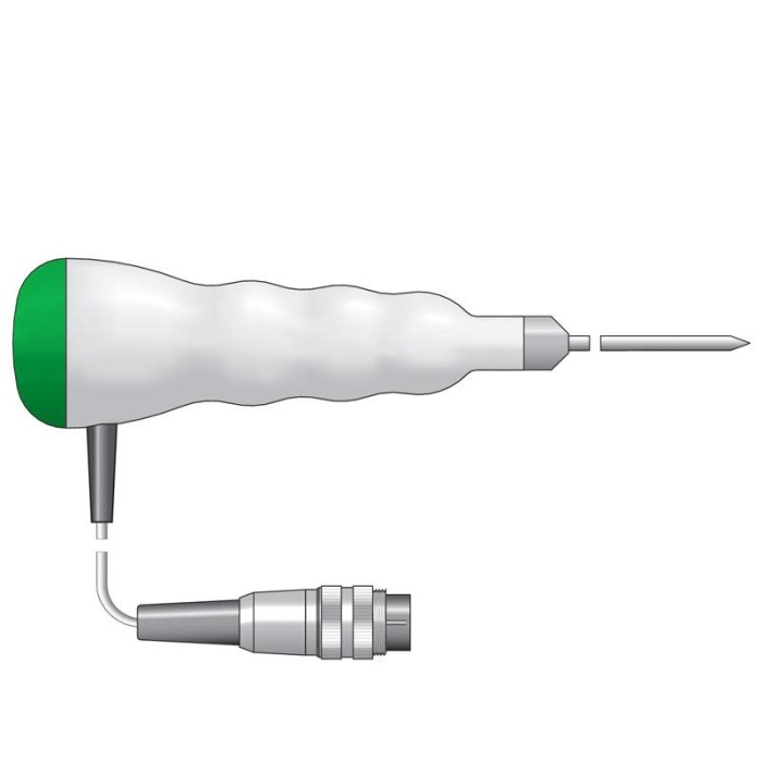 colour-coded penetration probe - green end cap