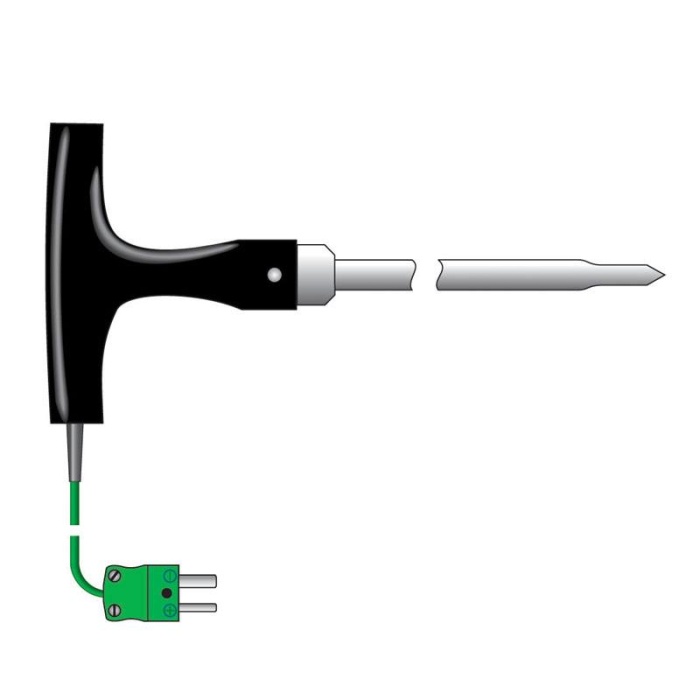 temperature probe T-shaped - asphalt or food processing