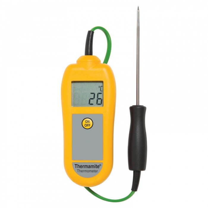 Thermamite digital thermometer with food probe yellow