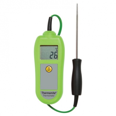 Thermamite digital thermometer with food probe green