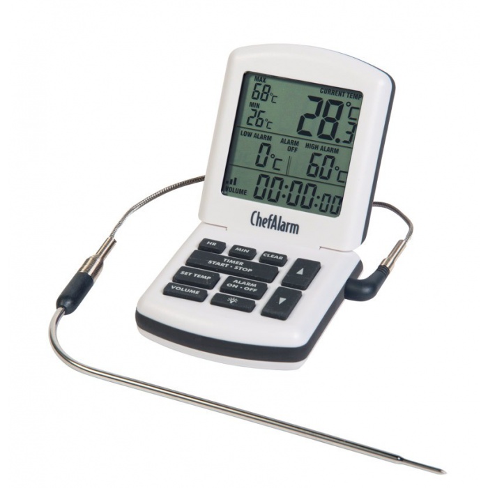 ThermoWorks ChefAlarm Meat Thermometer/Timer Yellow probe/case See  Description