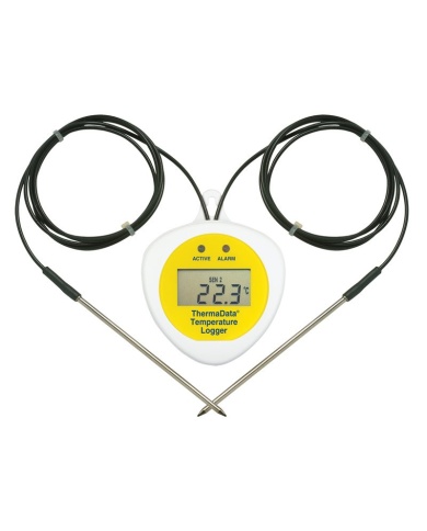 ThermaData TD2F Data Logger - LCD with Two External Fixed Sensors