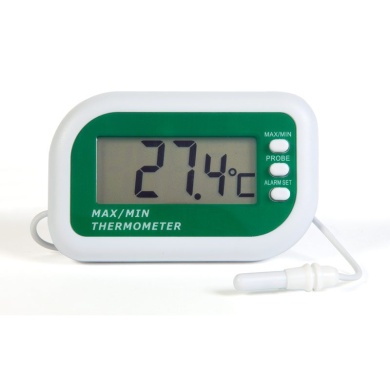 Digital max min thermometer with alarm