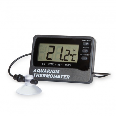 Aquarium thermometer with in fish tank and room sensors 810-920