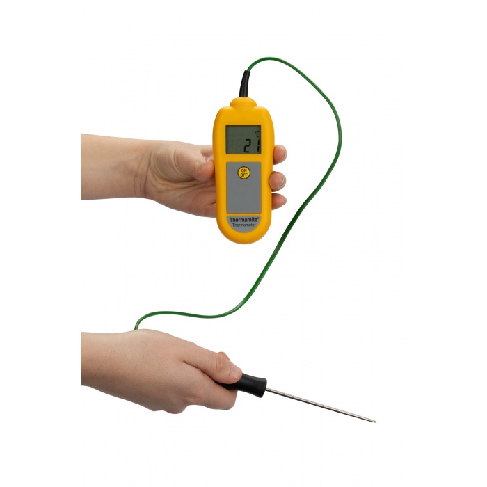 Thermamite digital thermometer with food probe yellow