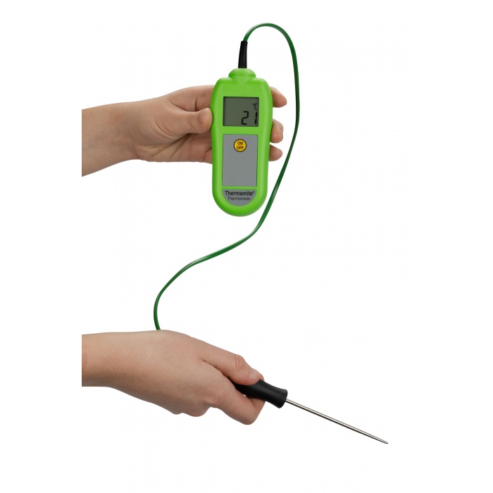 Thermamite digital thermometer with food probe blue