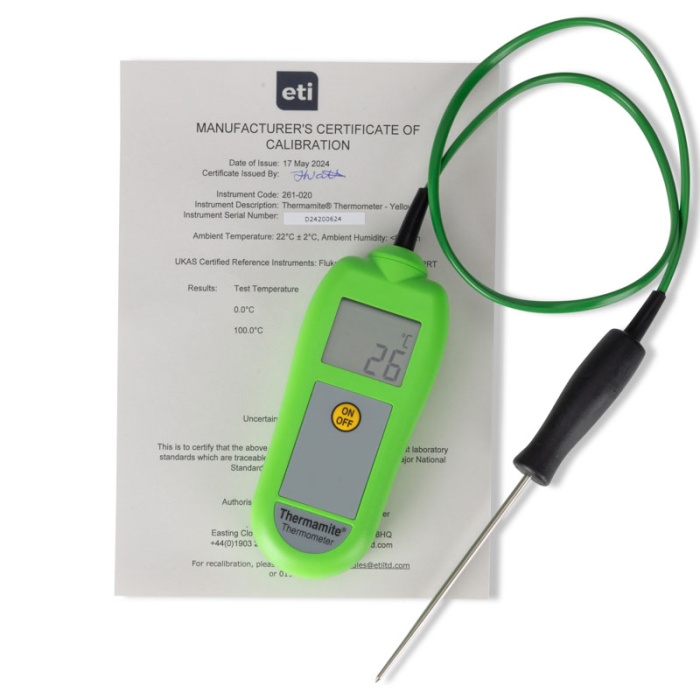 261-030 Thermamite digital thermometer with food probe - green