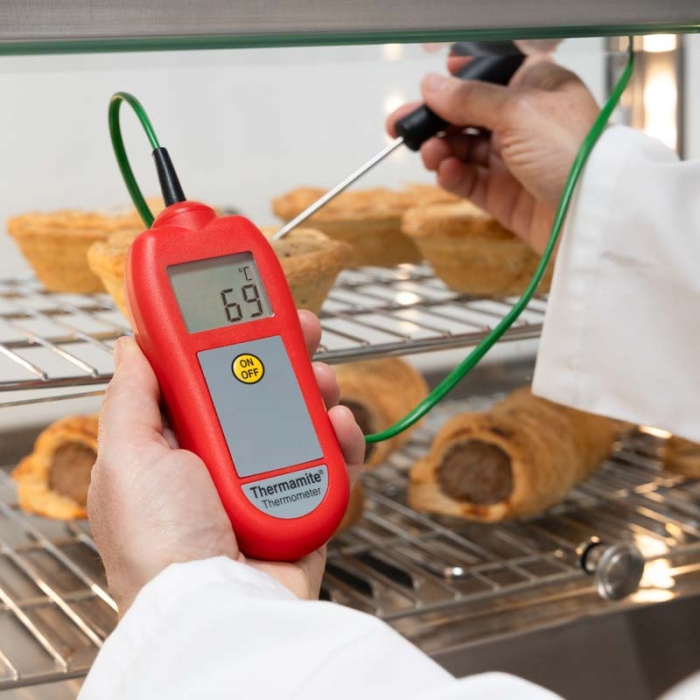 261-040 Thermamite digital thermometer with food probe - red