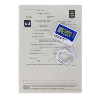 891-210 Fridge Thermometer with UKAS certificate!