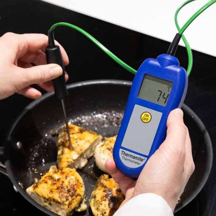 261-050 Thermamite digital thermometer with food probe - blue