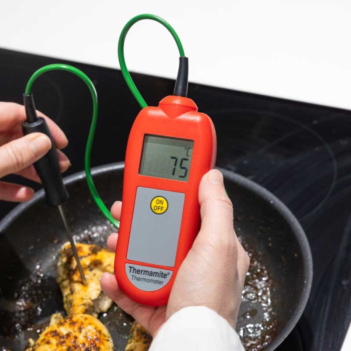 261-040 Thermamite digital thermometer with food probe - red