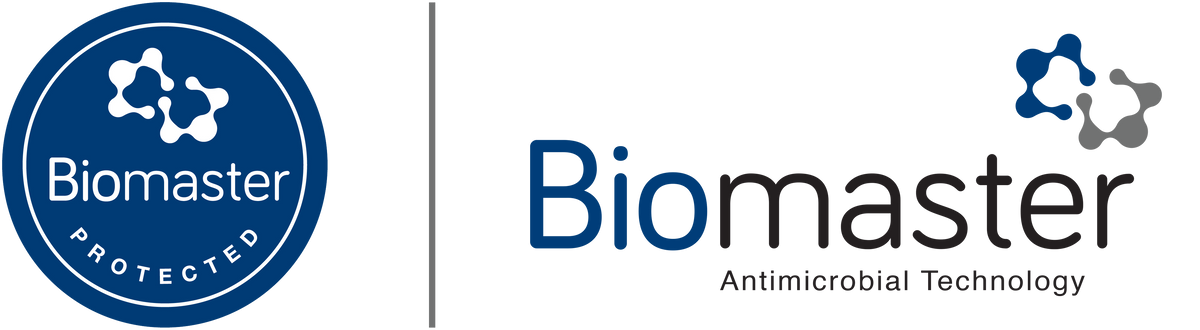 Biomaster logo with 'Protected' and 'Antimicrobial Technology' text on a white background