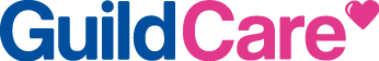 GuildCare logo with a heart symbol