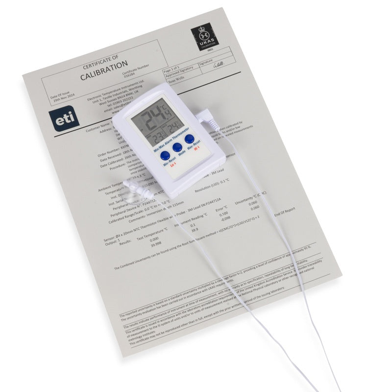 Max/Min Thermometer | Programmable Alarm - Max/Min with 2-point Calibration Certificate