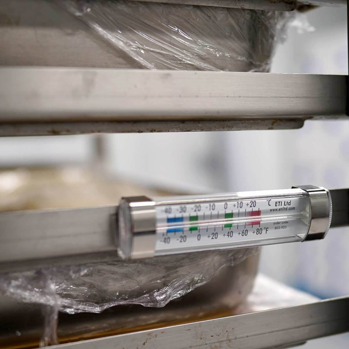 Clear Spirit-Filled Fridge Freezer Thermometer - one