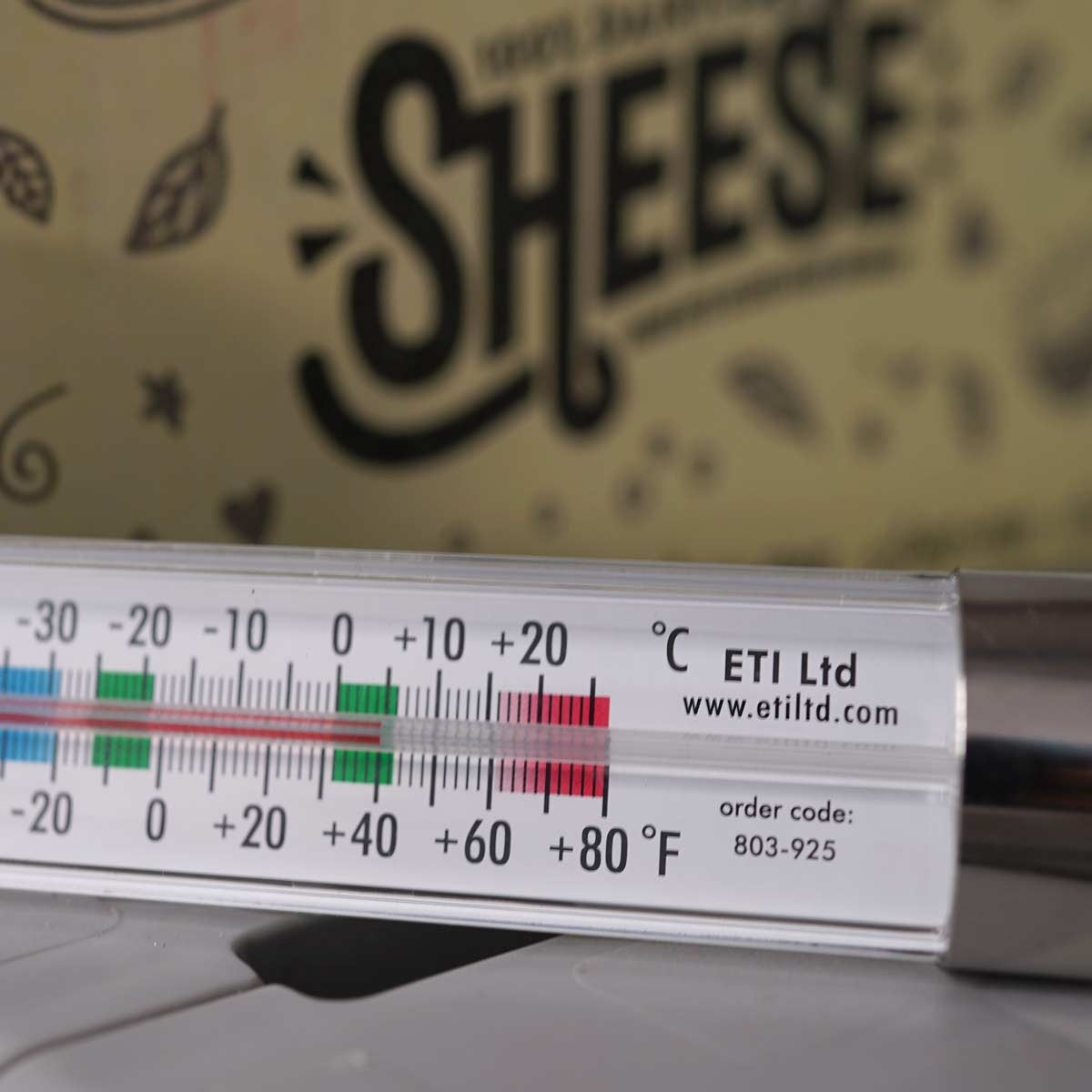 Clear Spirit-Filled Fridge Freezer Thermometer - one