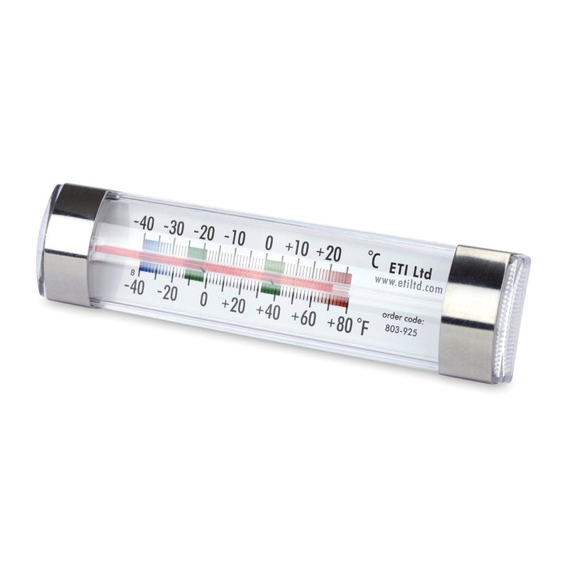 Clear Spirit-Filled Fridge Freezer Thermometer - one