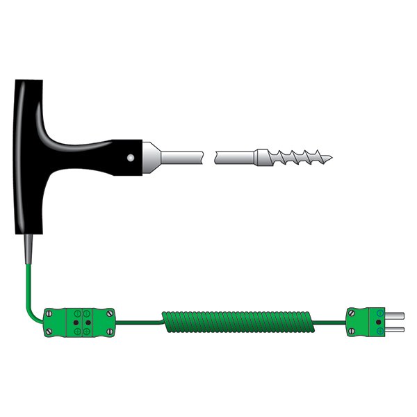 Corkscrew temperature probe - type K