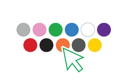 Color swatch with various colors and a green arrow cursor on a white background