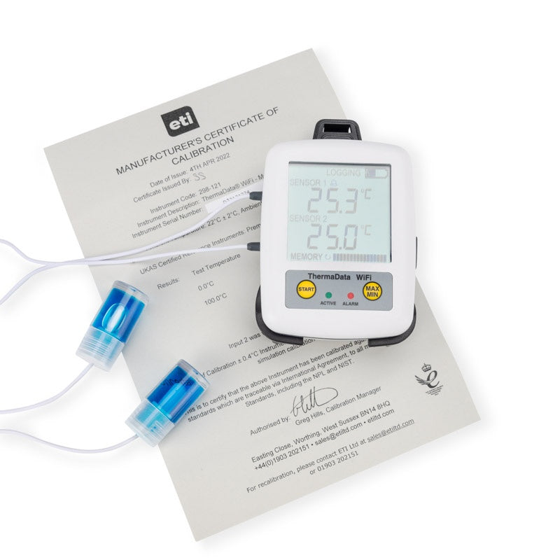 ThermaData® WiFi Pharm Data Logger - TD2F PHM – 2 Probes