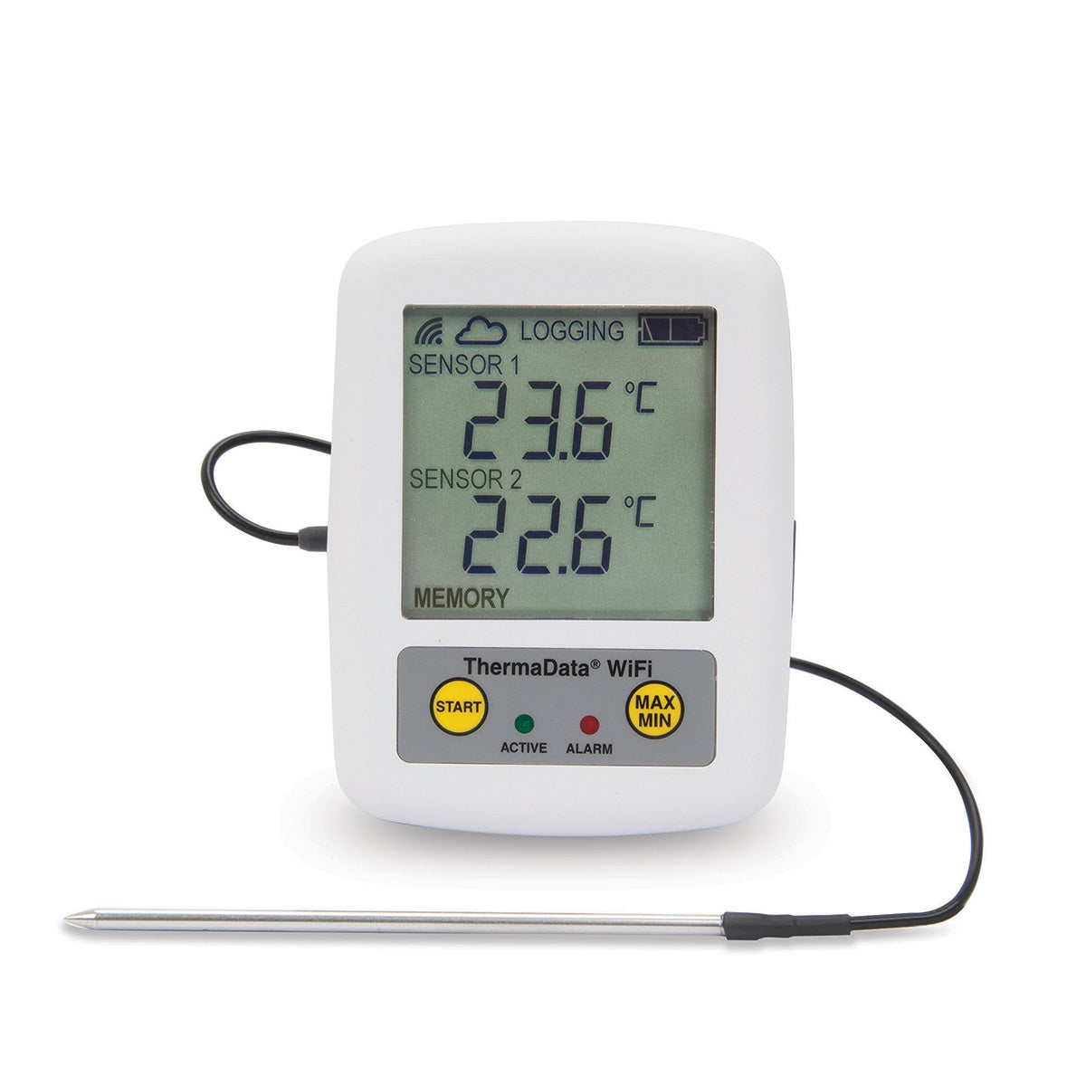 ThermaData® WiFi Logger with Probe & Internal Sensor